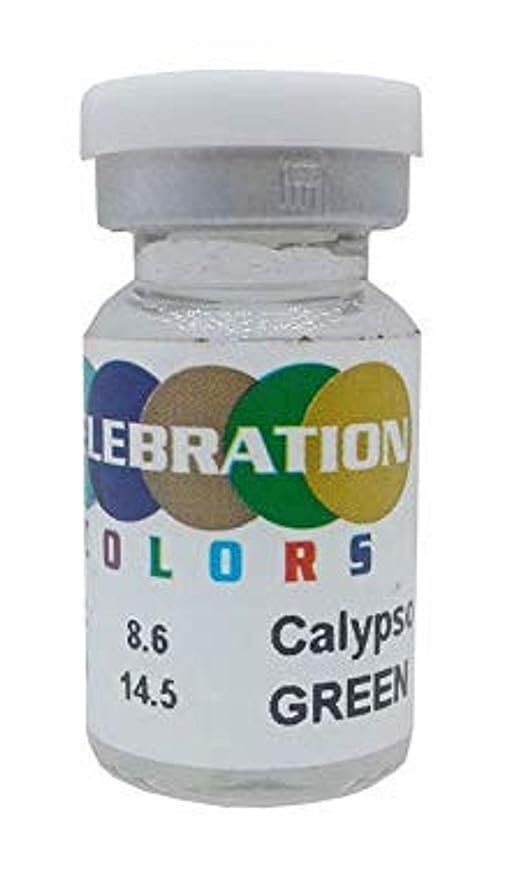 JazzEyewears Celebration Yearly Disposable color Contact lens plano (2 lens per BOTTLE) Calypso Green